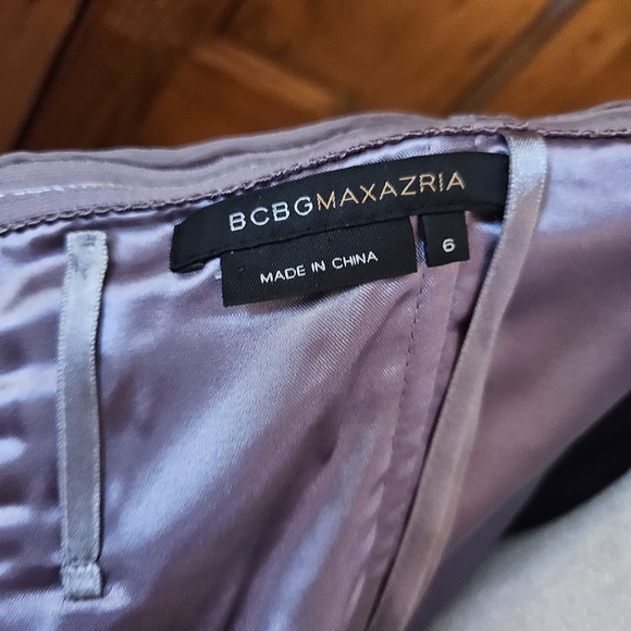 BCBGMaxAzria Strapless Lavender Dress with Black Floral Accent - Picture 6 of 9